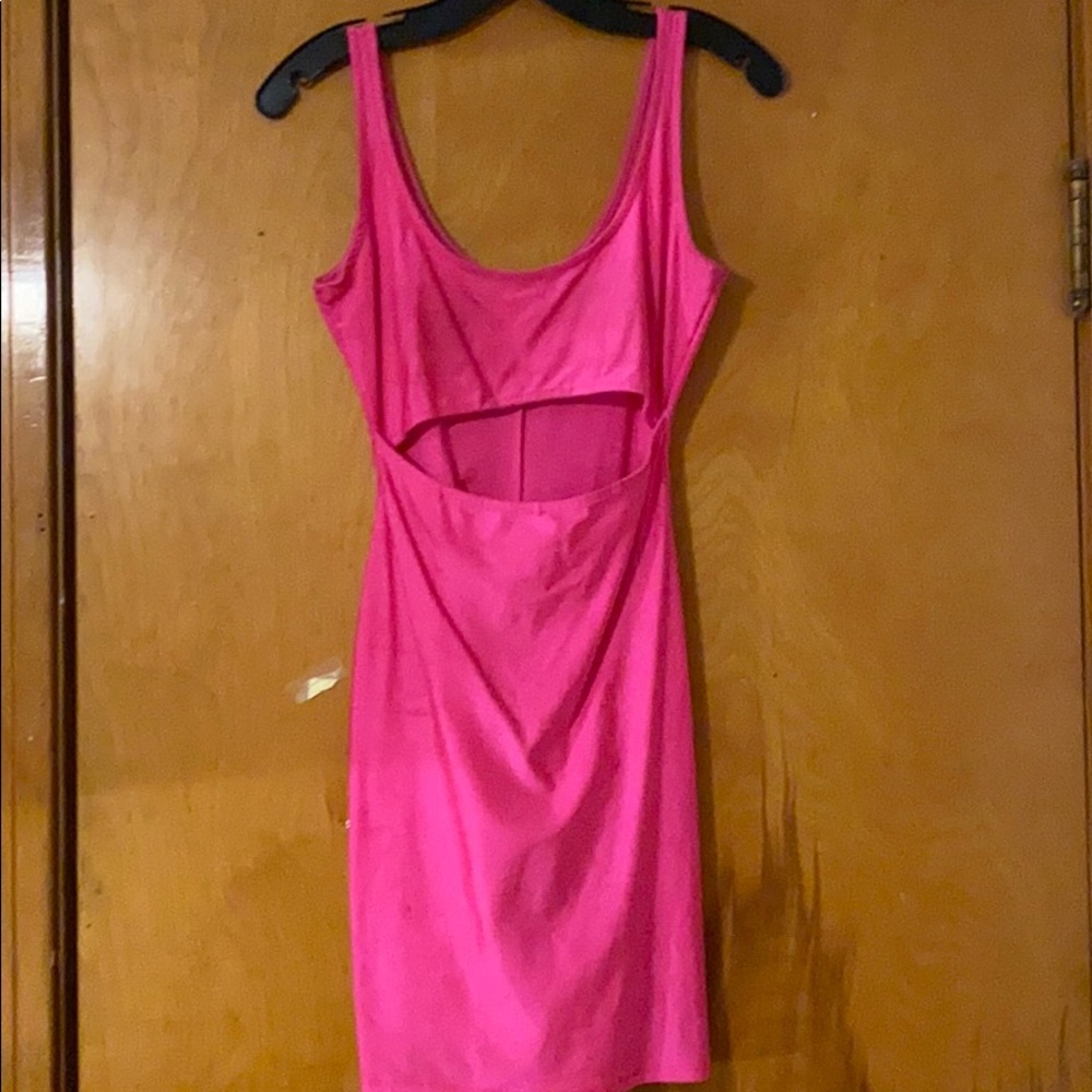 Hot pink mini dress